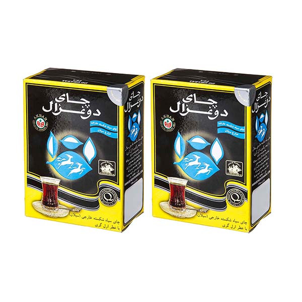چای سیاه شکسته سیلان دو غزال - 500 گرم بسته 2 عددی