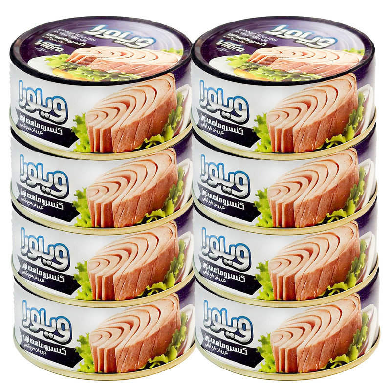 کنسرو ماهی تن در روغن گیاهی ویلورا - 120 گرم بسته 8 عددی
