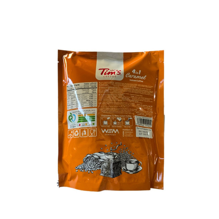 کافی میکس 4 در 1 با طعم کارامل تیمز - 18 گرم بسته 20 عددی