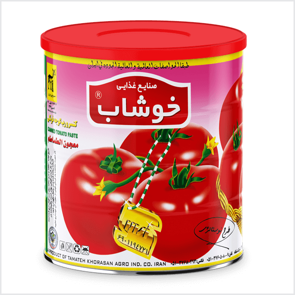 کنسرو رب گوجه فرنگی خوشاب مقدار 800 گرم 12 عددی