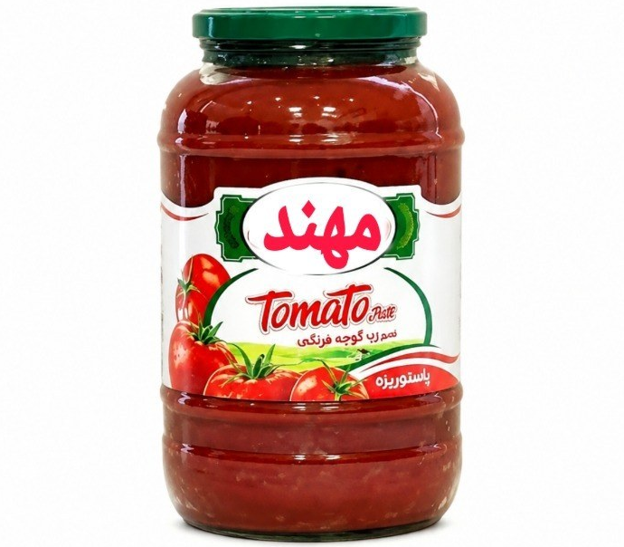 رب گوجه فرنگی شیشه ای مهند _ 2000 گرم_ 6 عددی