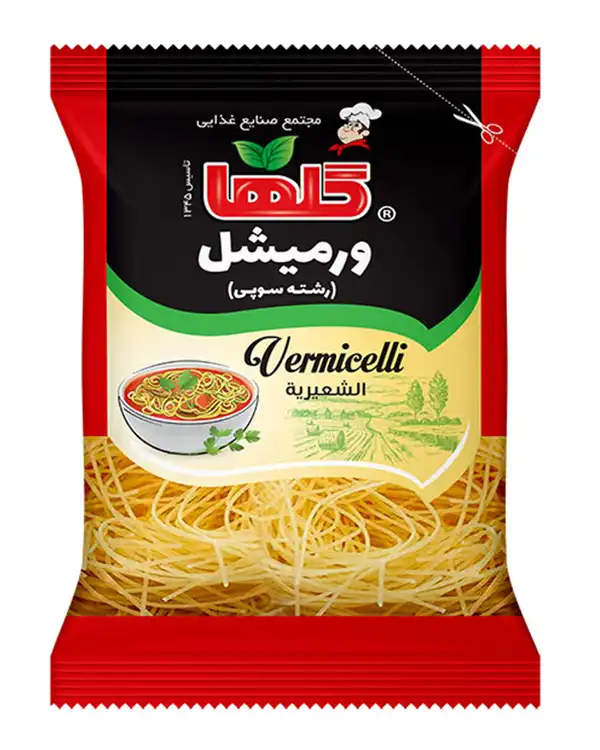 رشته ورمیشل گلها - 150 گرم بسته 50عددی