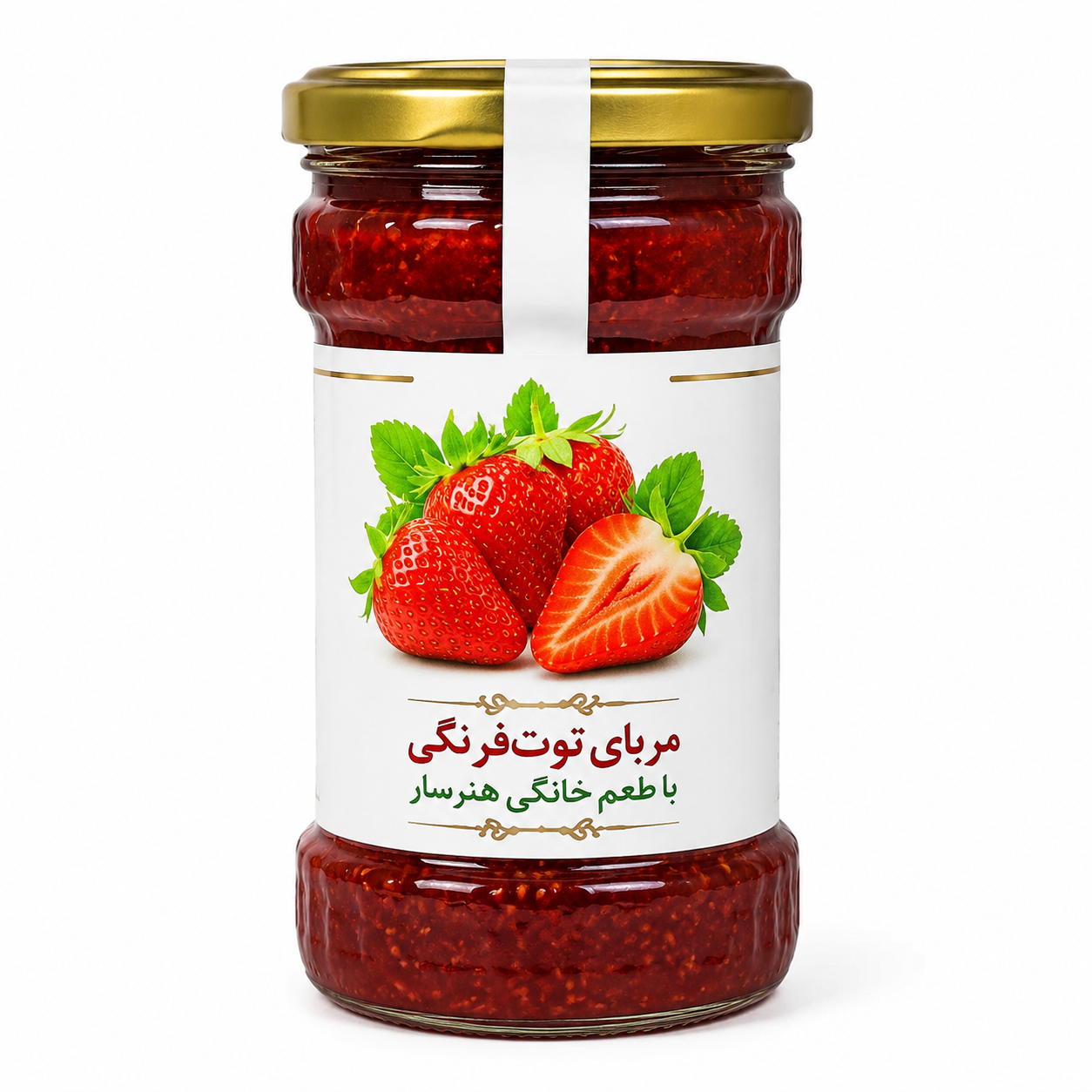 مربا توت فرنگی هنرسار _620 گرم شیشه ای _ 6 عددی